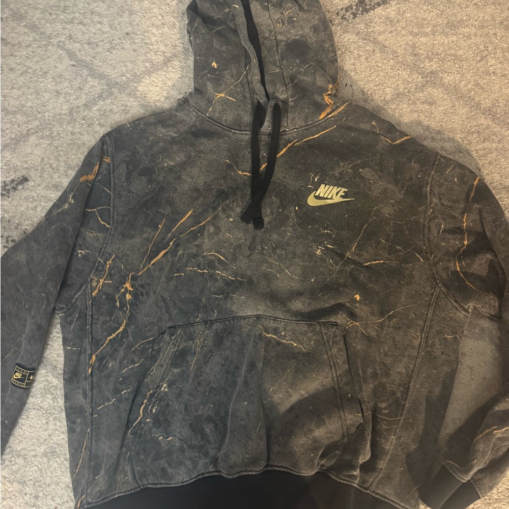 Nike Black and Gold Hoodie